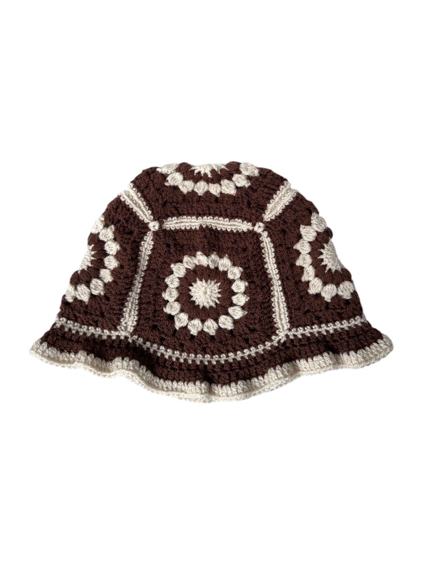 HANDMADE CROCHET BUCKET HAT - MOCHA & BEIGE