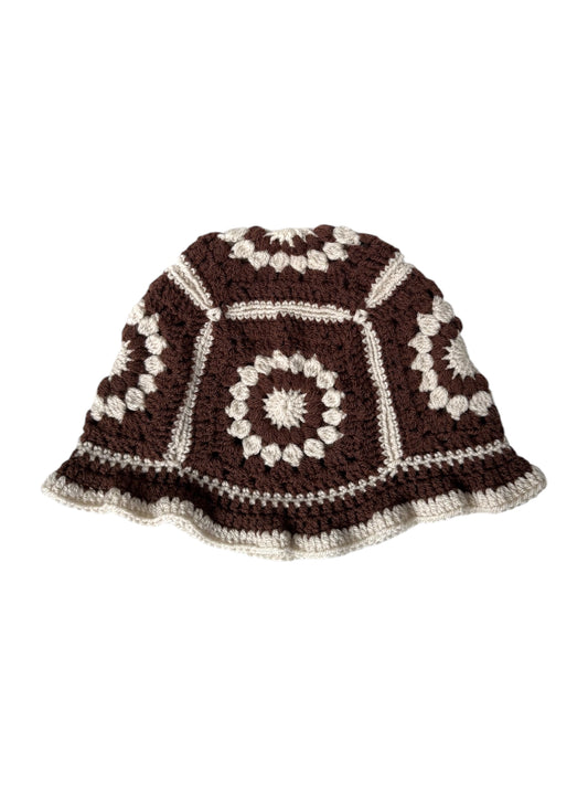 HANDMADE CROCHET BUCKET HAT - MOCHA & BEIGE