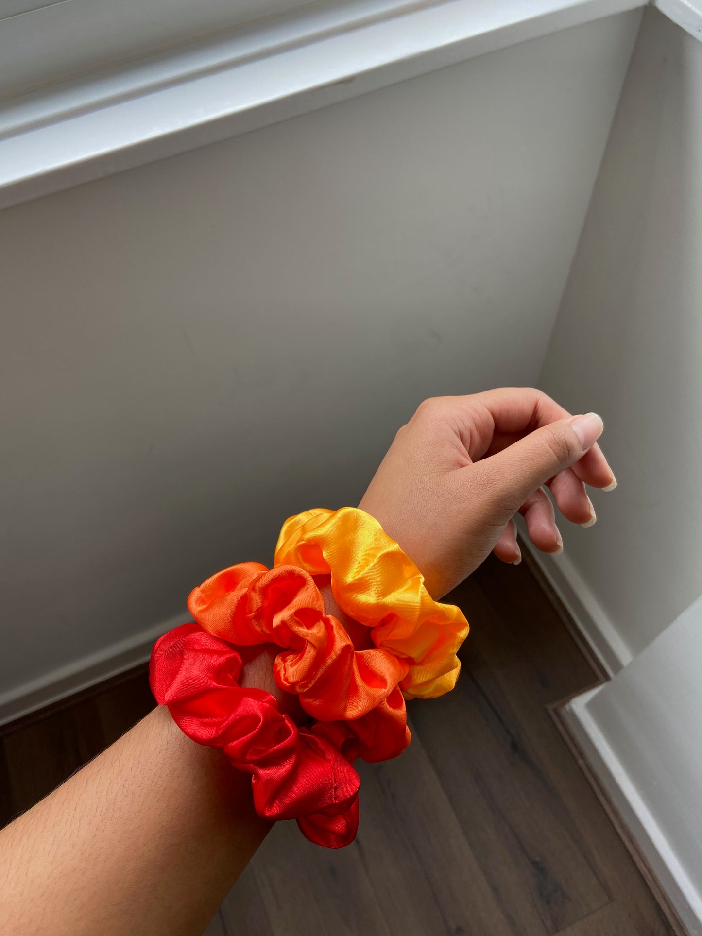 SUNSET SATIN SCRUNCHIES - PACK OF 3
